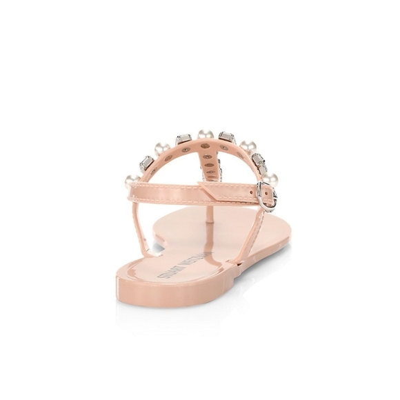New Stuart Weitzman Goldie Jelly Crystal and Pearls Sandal - Picture 4 of 8